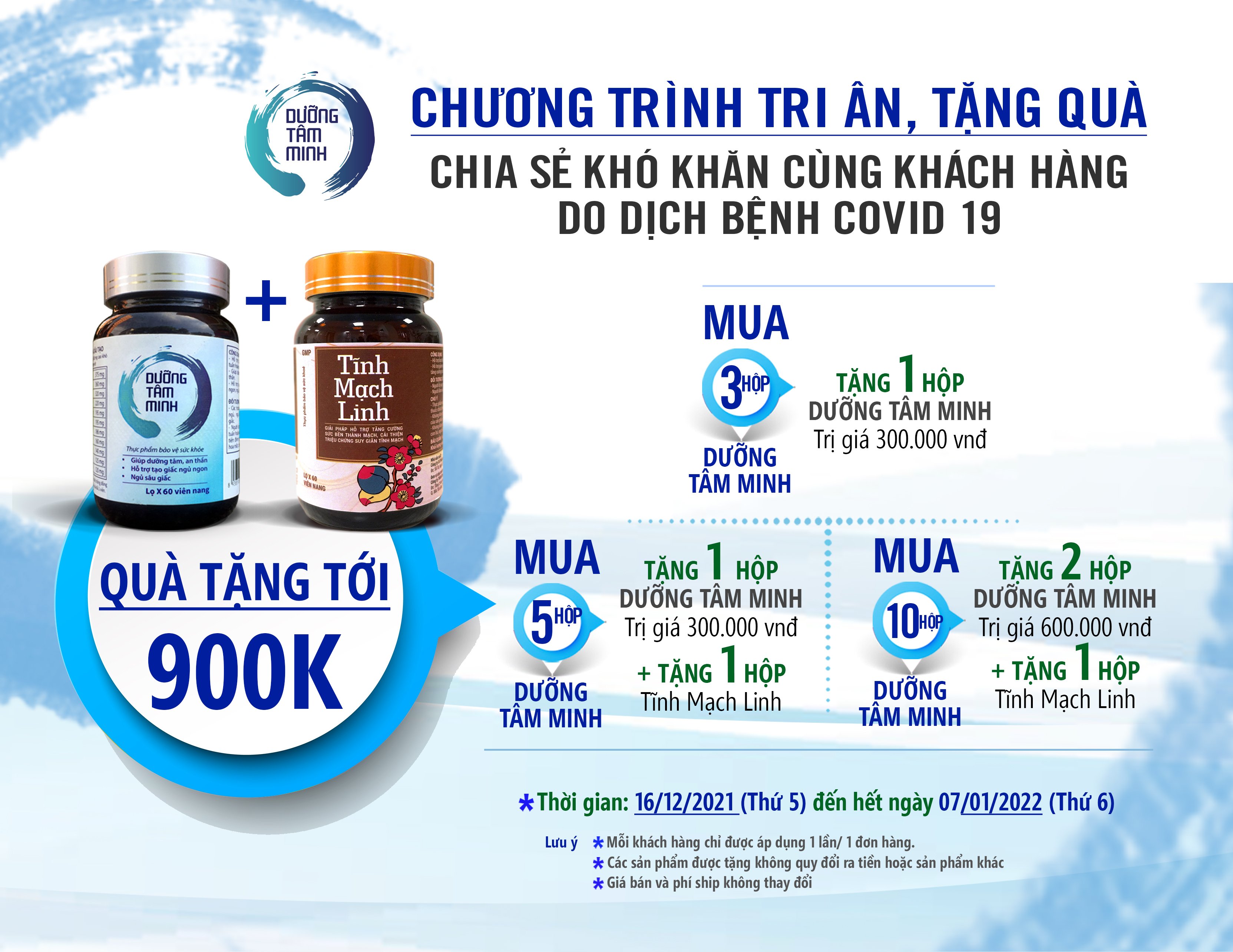 Dưỡng Tâm Minh tri ân khách hàng - san sẻ khó khăn mùa dịch bệnh