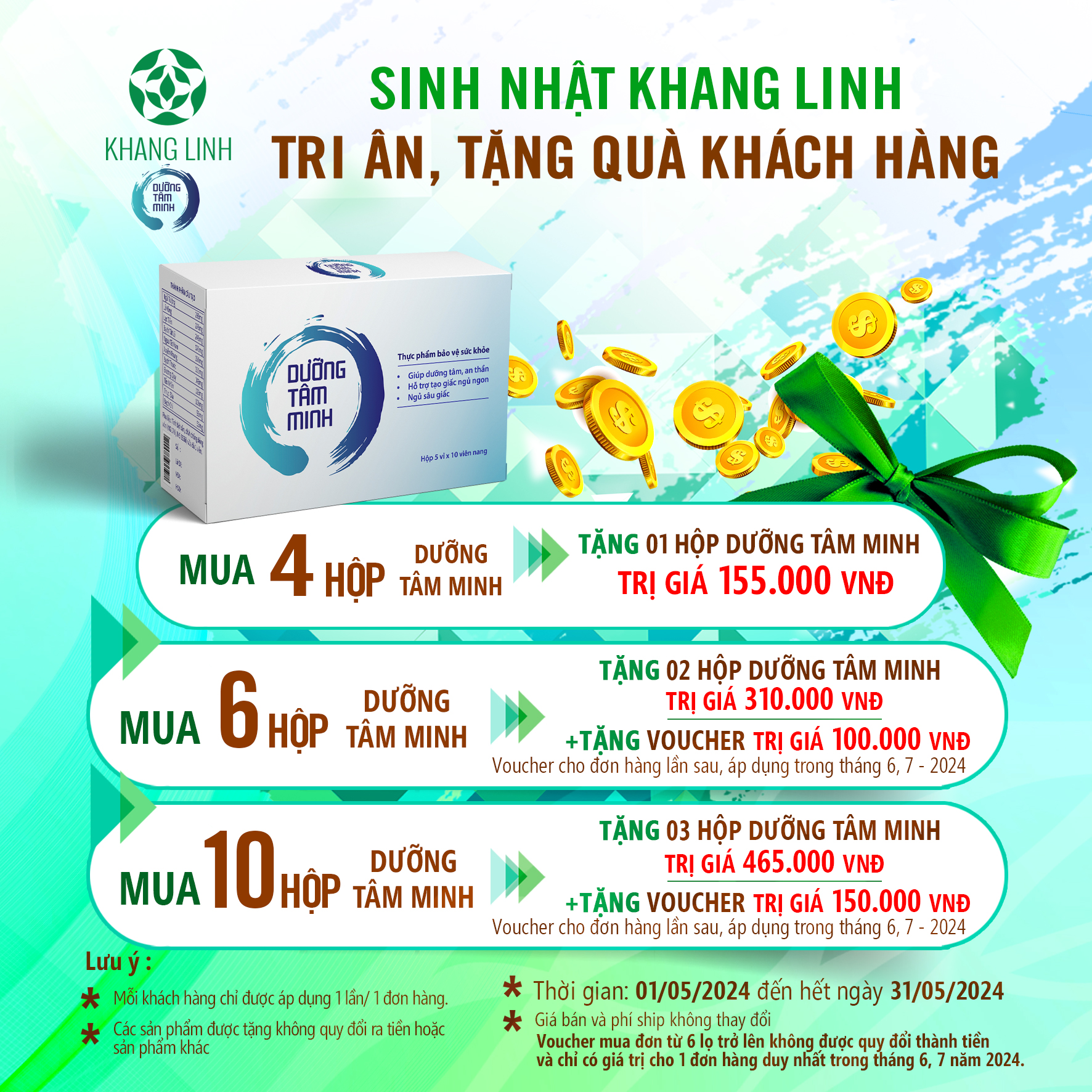 THÔNG BÁO CHƯƠNG TRÌNH TRI ÂN, TẶNG QUÀ KHÁCH HÀNG NHÂN DỊP SINH NHẬT KHANG LINH